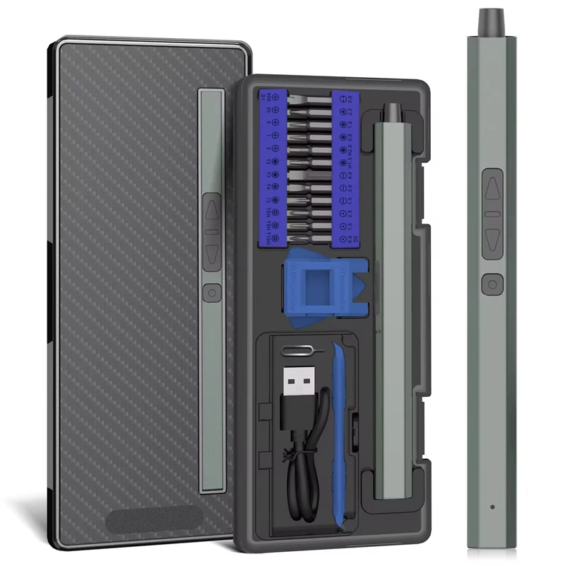 

Электрическая отвертка 30 в 1, набор электрических отверток со светодиодной подсветкой, прецизионный беспроводной инструмент для ремонта телефона, камеры, часов