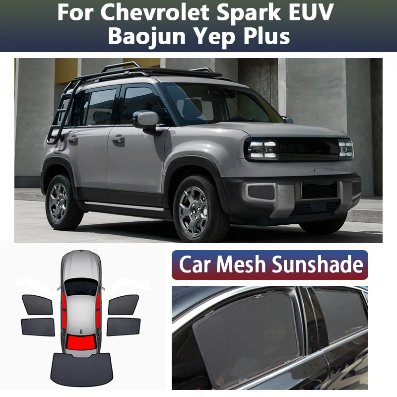 

Car Magnetic Sunshade For Chevrolet Spark EUV Baojun Yep Plus 2025 2026 Mesh Window Sun Visor Curtains Stickers Auto Accessories