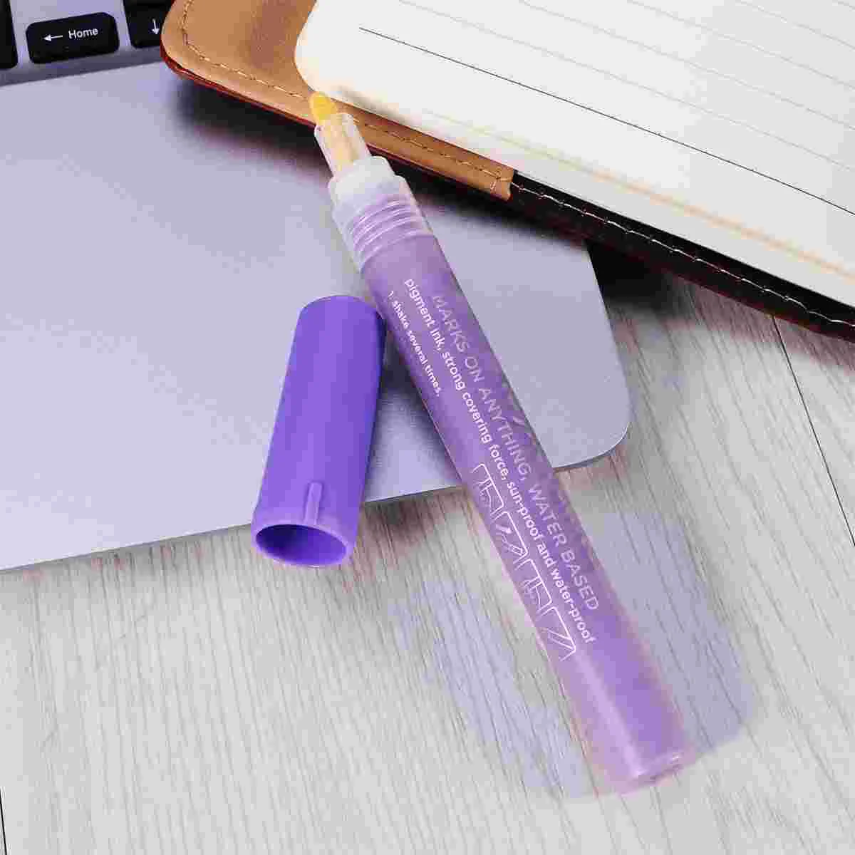 Acrylic Paint Marker Pen Waterproof Medium Point Paint Pen for Paper Rocks Wood Canvas Glass Ceramics DIY Projects (Purple)