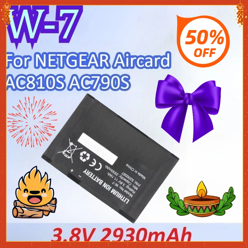 

New 2930mAh 3.8V W-7 General-purpose Mobile Phone Battery for NETGEAR Aircard AC810S AC790S High Quality Rechargeable Battery