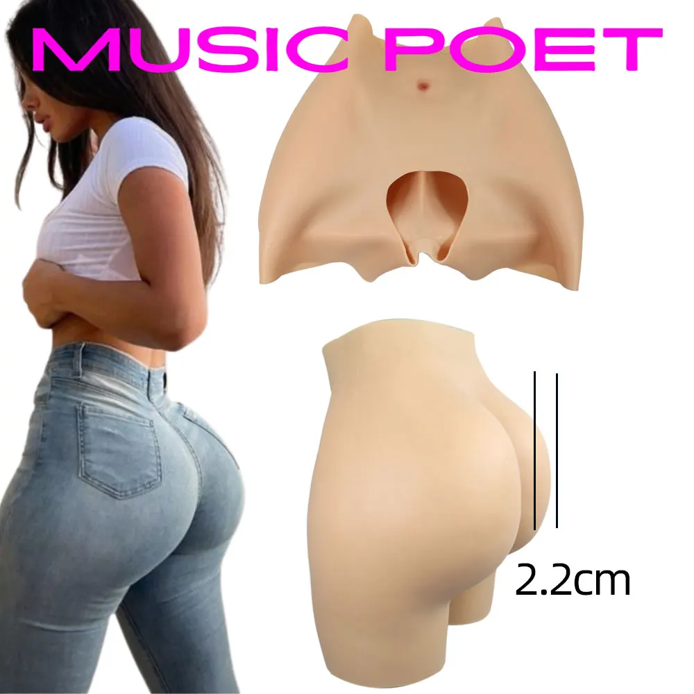 Woman Fake Sexy Underwear Buttock And Hips High Quality Silicone Female Bum Open Crotch Panties Fake Butt Silicone Buttock Pants