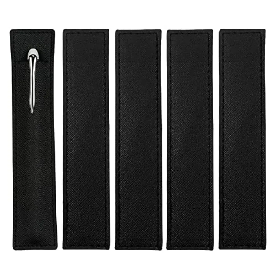 

Leather Pen Pouch Sleeve, Single Fountain Pen Holder Case, Protective Cover Organizer for Stylus Touch Ballpoint Pencils Black