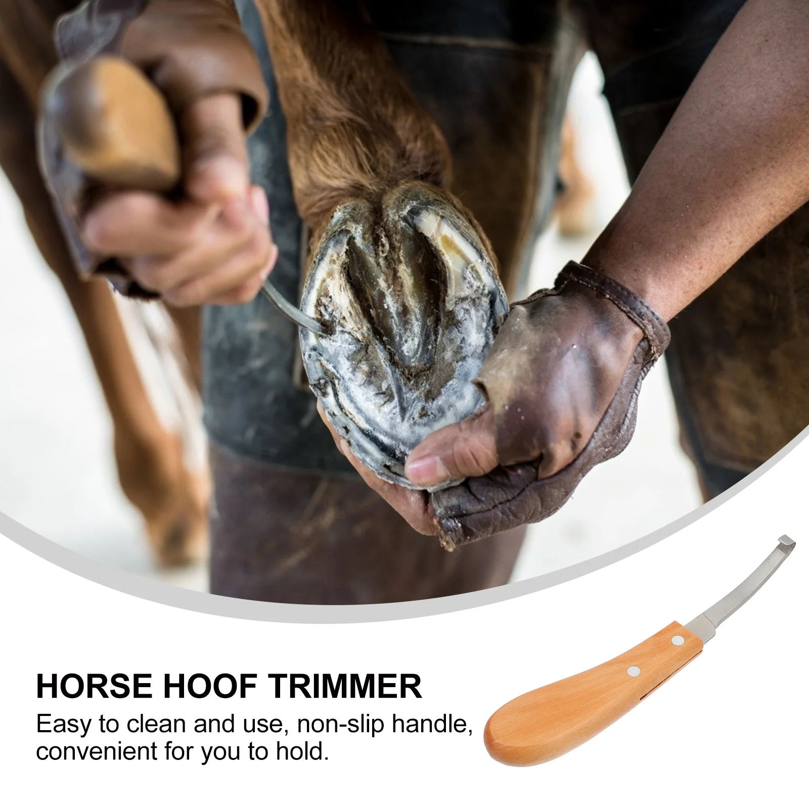 

1pc Stainless Steel Horse Hoof Trimmer Cattle Tool Portable Equestrian Supply Animal Nail Cutter Non-Slip Handle