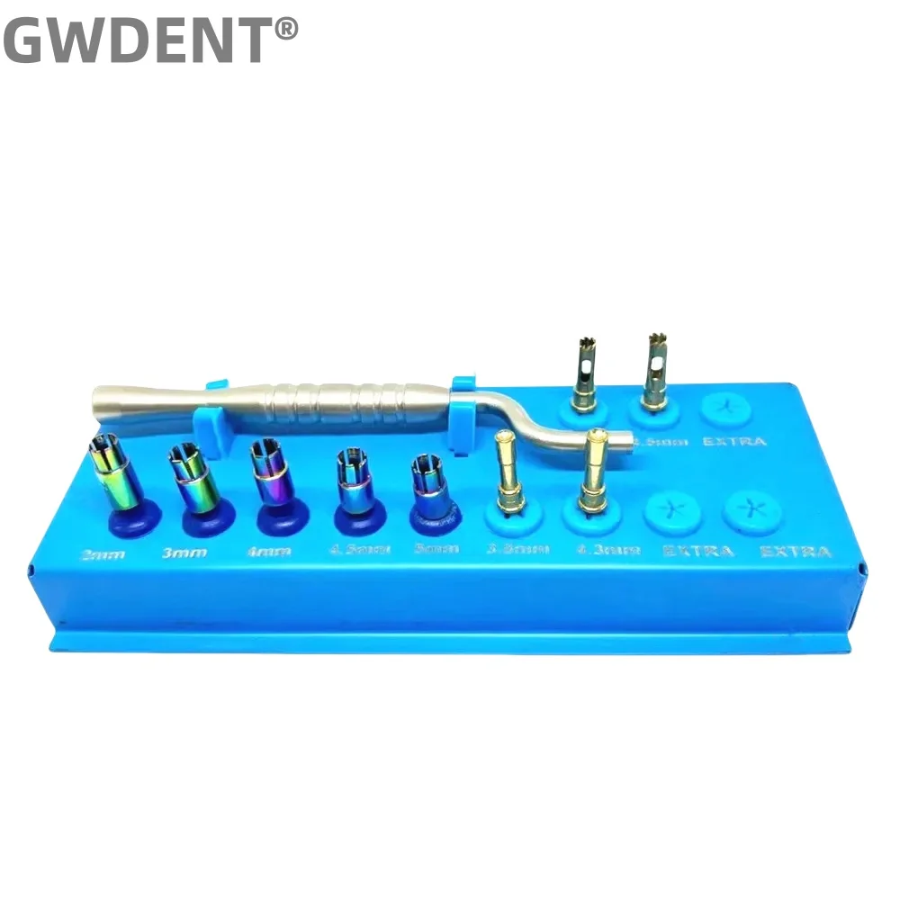 1Set Dental lmplant Osteotome Instruments Sinus Lift Trephine Bur Drill Tissue Punch Depth Guide Stopper Guided Drill Tools