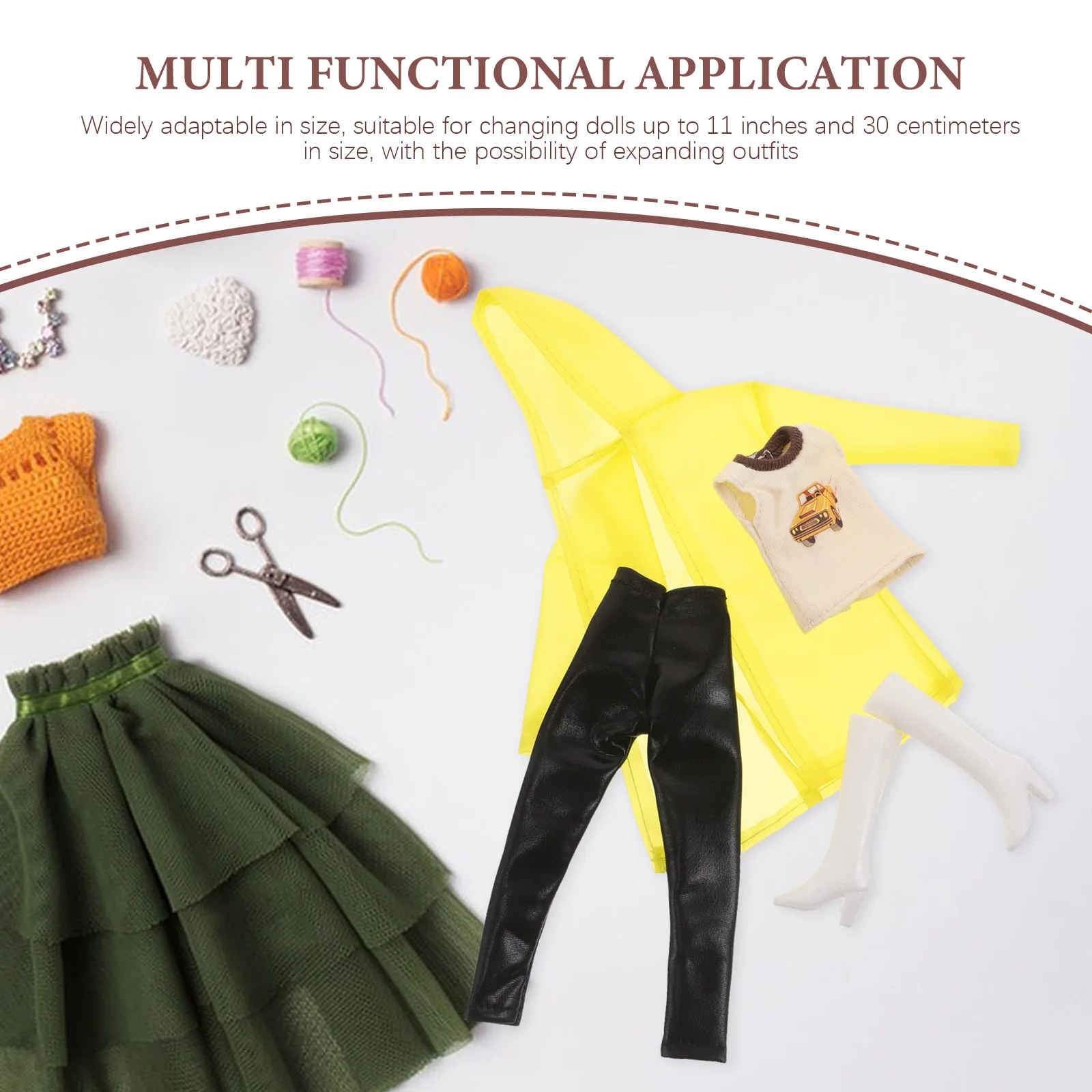 1 conjunto de capa de chuva com calças botas para menina de 11 polegadas roupa de brincar ao ar livre para crianças acessórios de moda