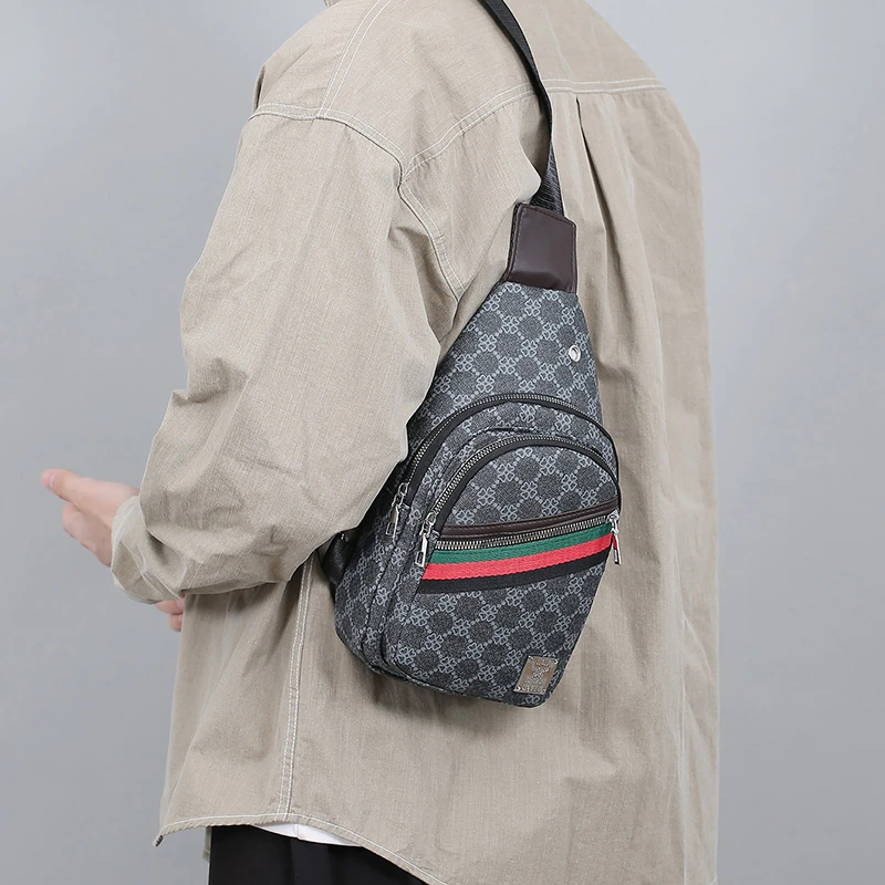 Herren Multifunktions Messenger Bag Schultertuch Brusttaschen Umhängetasche Lässige Handtasche mit Kopfhörerloch – Detail 11