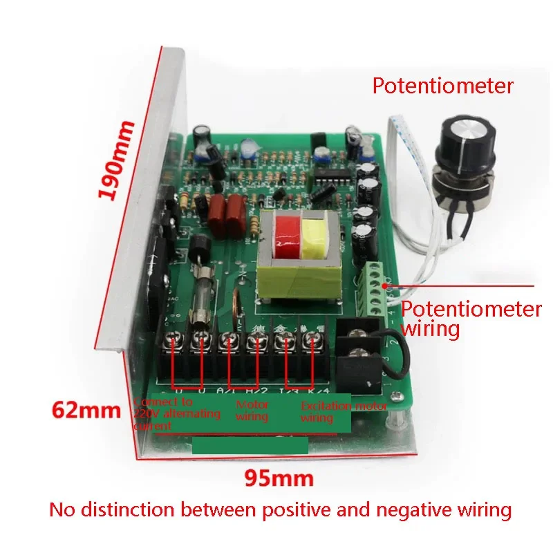 750W 1HP High Power Speed Control Board DC Motor Speed Regulator 220V Permanent Magnet DC Motor Controller for Industrial Use