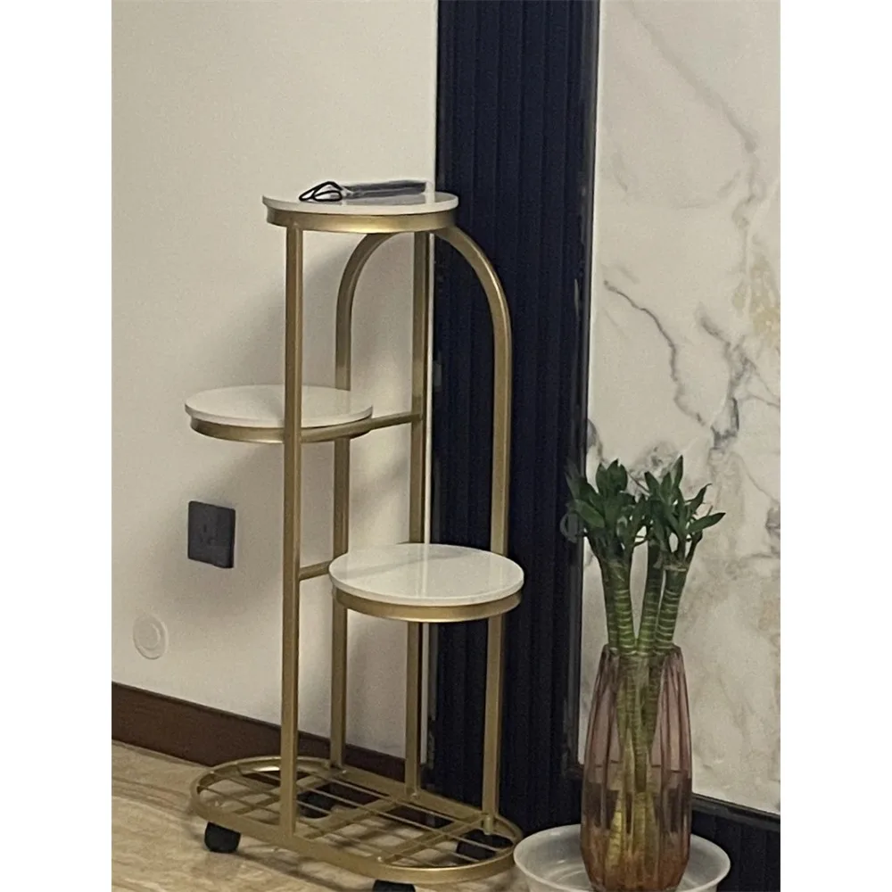 Nordic Wrought Iron Plant Shelves Living Room Floor Multilayer Shelf Furniture Modern Balcony Flowerpot Shelf Decoration A