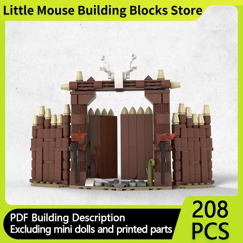 Street View Model MOC Building Brick Viking Fence Protection City Wall Modular Technolog Gift Holiday Assemble Children Toy Suit