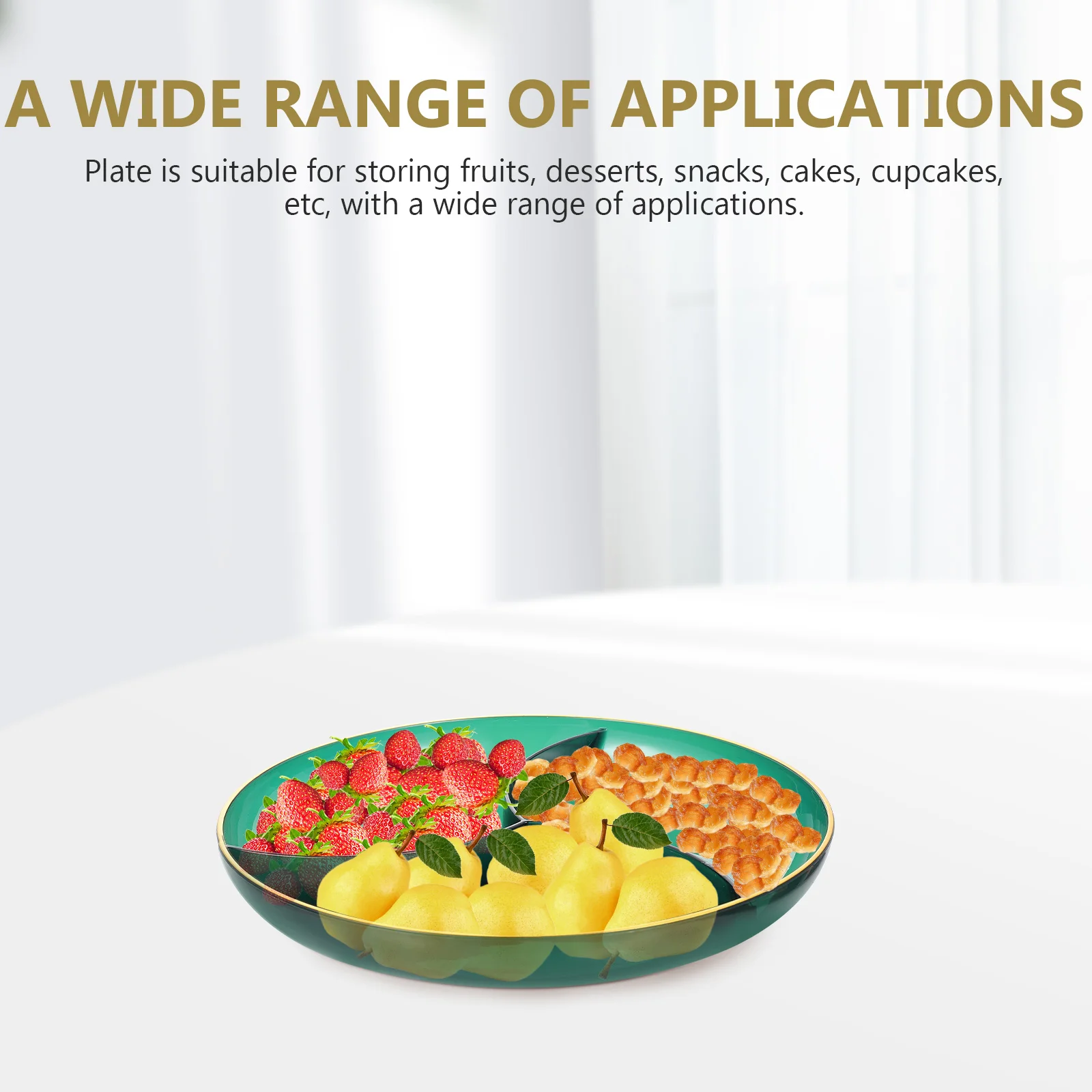 

Creative Fruit Plate Snack Decorative Food Storage Tray PET Material Multi-purpose Dessert Cake Party Home Accessory