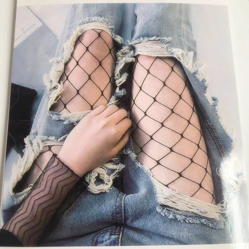 Meias arrastão pretas para mulheres, meia-calça arrastão na altura da coxa, rede de peixe feminina plus size, tamanho único, serve para todos