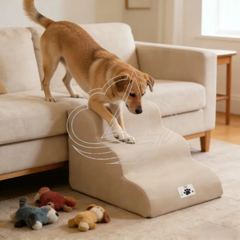 

Safety Ramps for Pets 2026 Dog Cat Anti Slip Staircase Washable Memory Sponge 3 Layer Detachable Training Pet Supplies