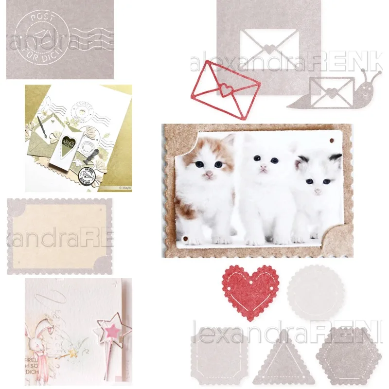 The Little Girl Tiptoed and Put the Letter into the Mailbox Cutting Dies Scrapbook Diary Decoration Stencil Embossing Template