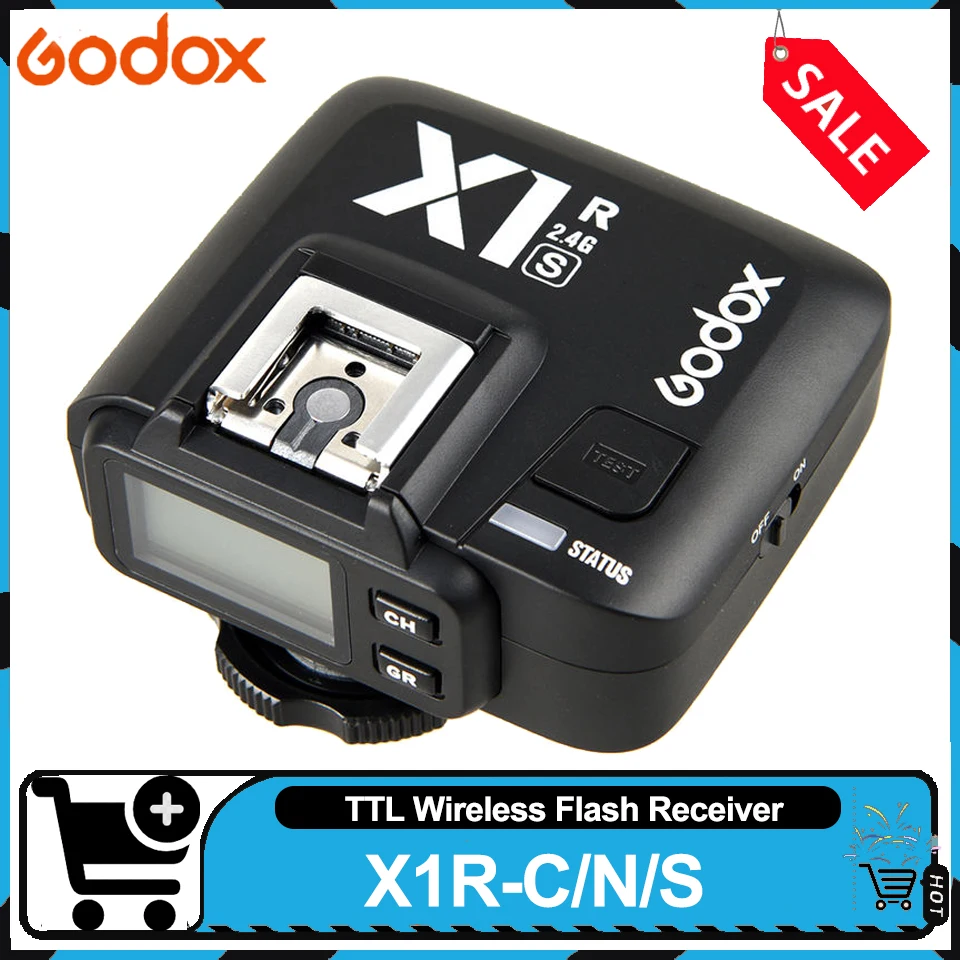 

Беспроводной приемник вспышки Godox X1R-S/N/C TTL 2.4G с креплением на кронштейн для камер Sony, Nikon, Canon