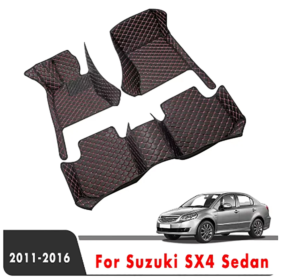 

Кожаные автомобильные коврики на заказ для Suzuki SX4 Sedan 2016 2015 2014 2013 2012 2011 коврики автомобильные накладки на ножки автомобильные коврики чехол