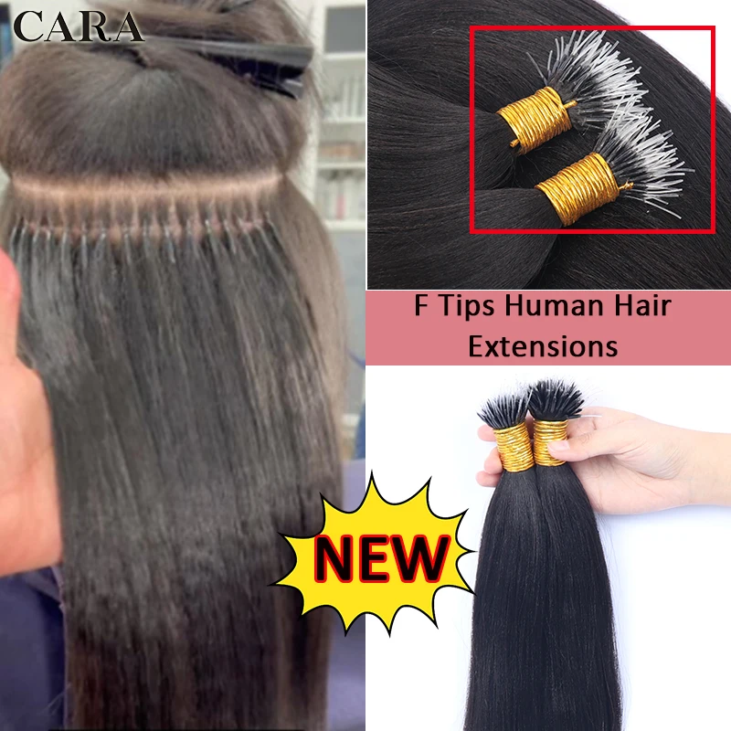 

Microlinks F Tips Human Hair Extensions Yaki Straight I Tips Hair Extension For Women Nano Hair Rings Brazilian Virgin Hair Bulk