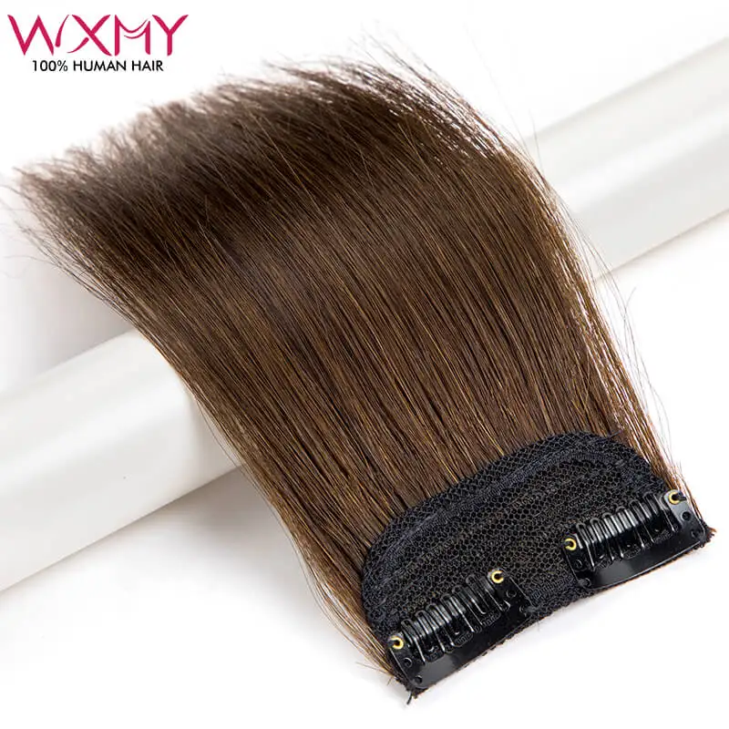 Extensiones de cabello humano con Clip recto WXMY 100% Remy, 2 Clips en una pieza, cabello Natural negro, marrón, Rubio, 12 colores