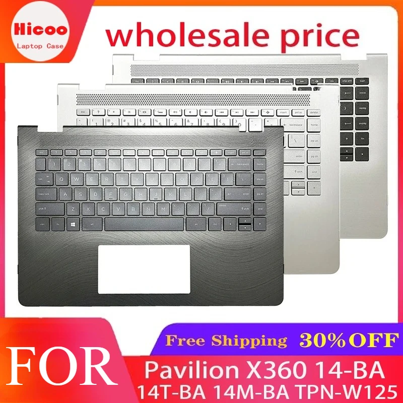 НОВАЯ Клавиатура US LA для ноутбуков Pavilion X360 14-BA 14T-BA 14M-BA TPN-W125, верхняя крышка корпуса с подставкой для рук, замена клавиатуры.
