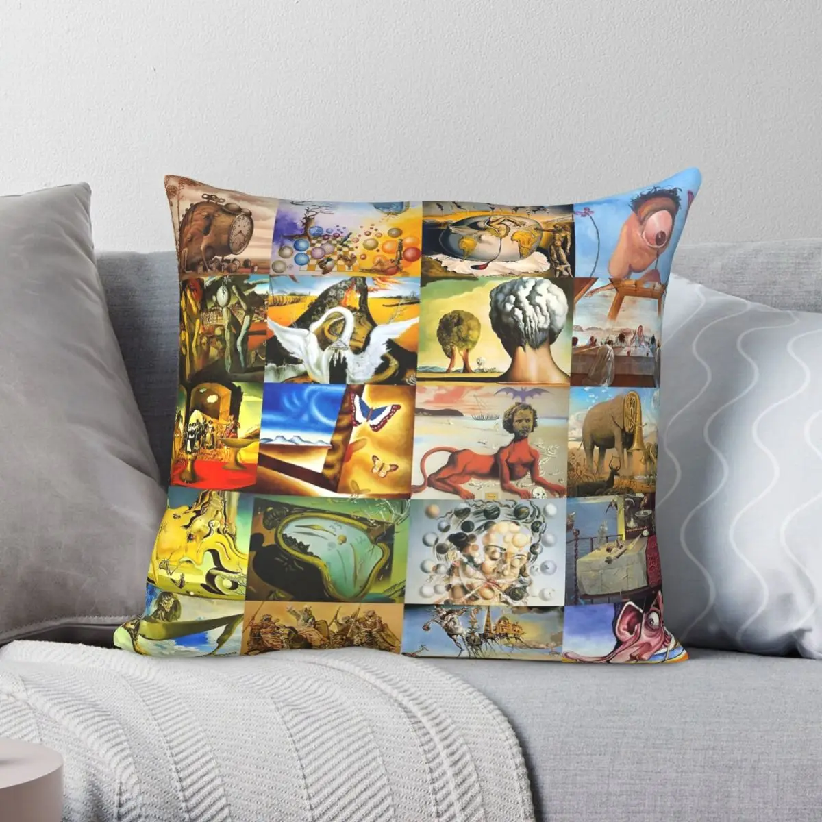 

Salvador Dali Square Pillowcase Polyester Linen Velvet Creative Zip Decor Pillow Case Sofa Cushion Cover Wholesale 18"