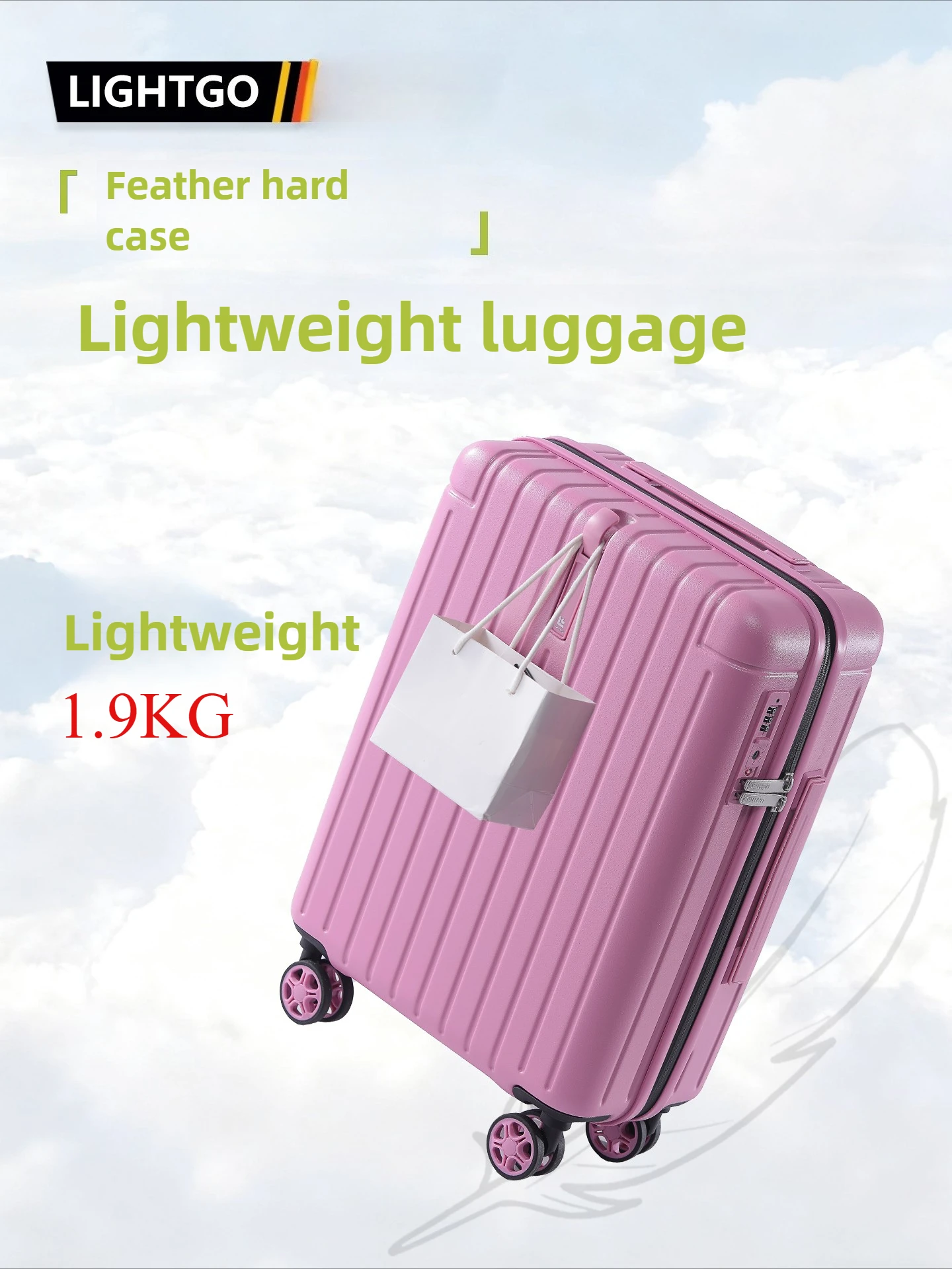 라이트고 2026 여성용 초경량 20인치 캐리어 PC 소재 고급 여행용 수하물 기내 반입용 케이스