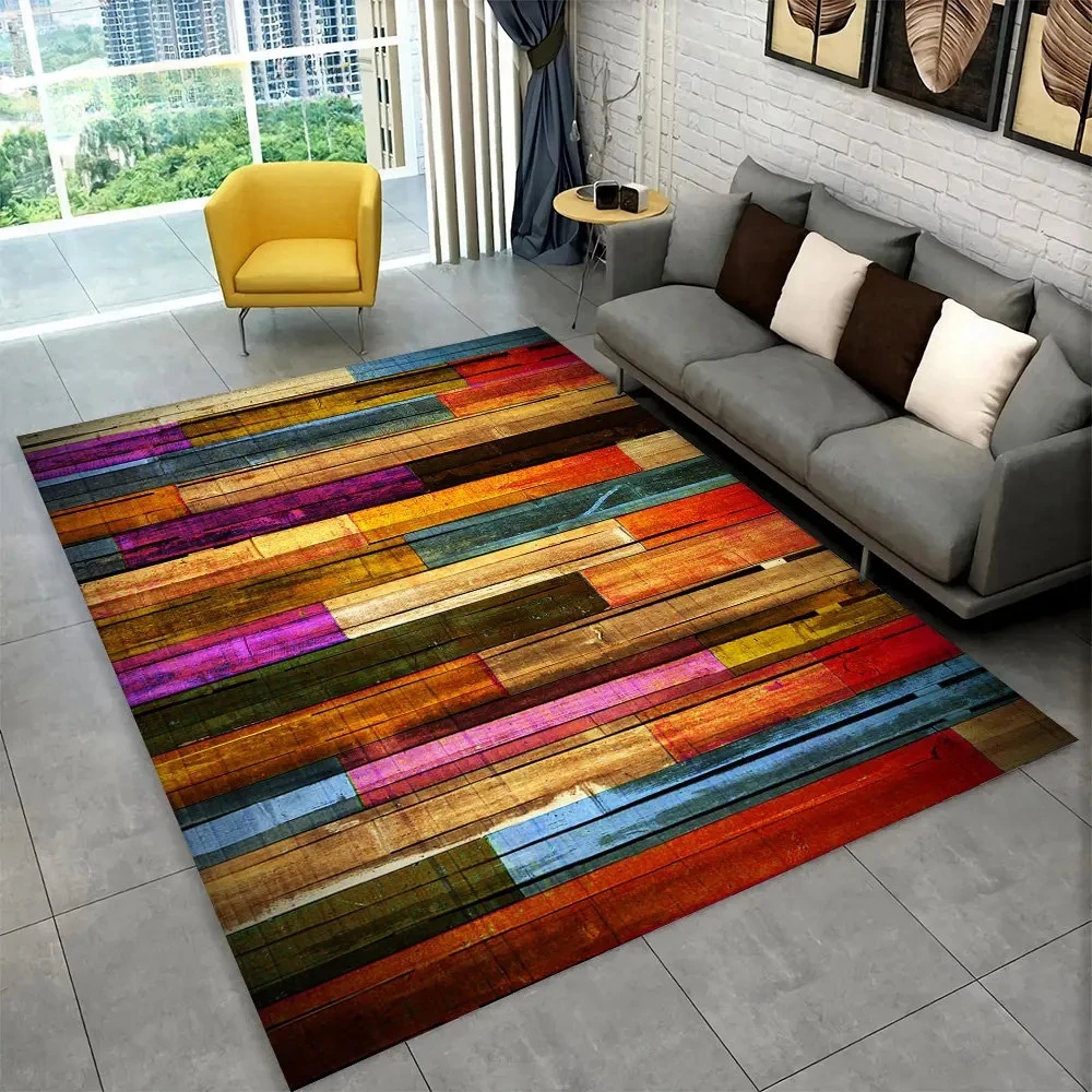 3D HD Wood Grain Retro Area Rug Large,Carpet Rug for Home Living Room Kids Bedroom Sofa Doormat Decor,Kitchen Non-slip Floor Mat