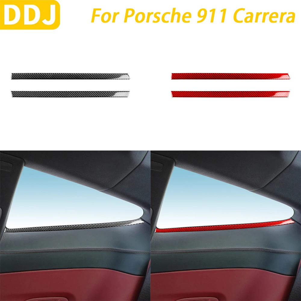 

For Porsche 911 992 Carrera 2019-2024 Carbon Fiber Rear Window Side Panel Trim Cover Car Interior Decoration Accessories Sticker