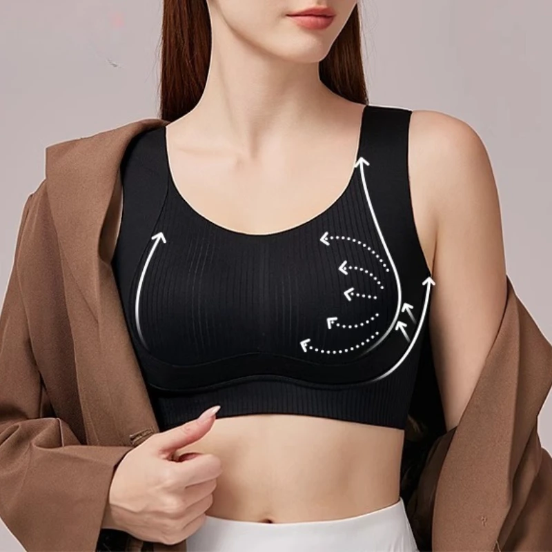 Women's Seamless Underwear, Thin Style bra, Large Breasts, Small Breasts, No Wires, Pull-up And Anti-sagging Large Size Bra