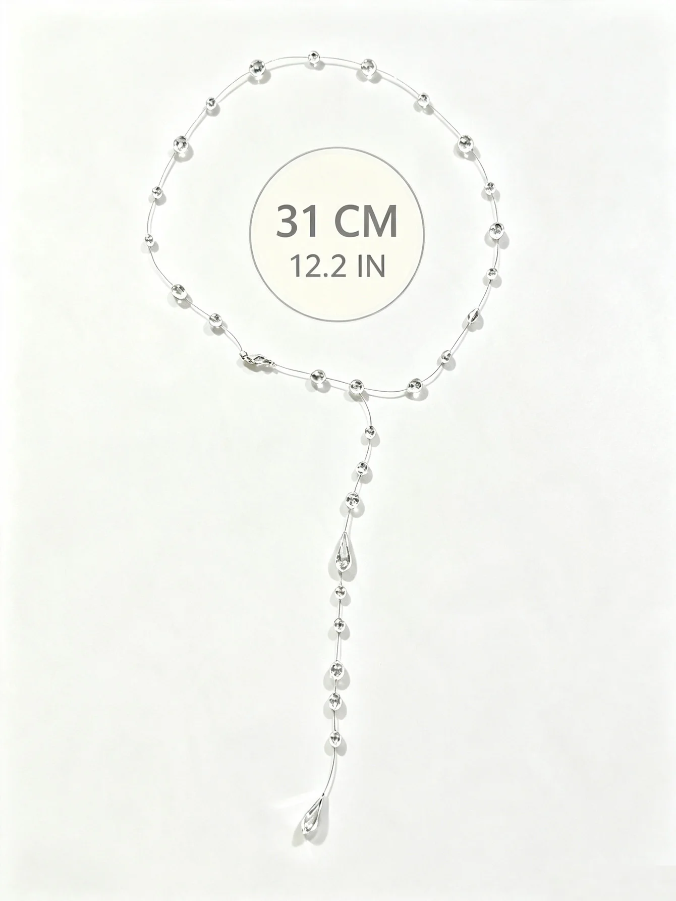 MOJOY Lady Fun Water Droplet Pendant Necklace Creative Resin Casting Transparent Flat Beads Series Back Chain Holiday Party Gift