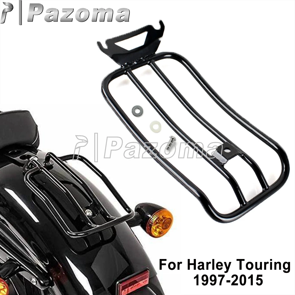 

Black Luggage Rack Motorcycle Solo Seat Luggages Holder Bracket Frame Support For Harley Touring Electra Glide FLHT Street Glide