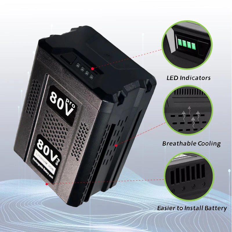 

For Greenworks GBA GBA80600 80V 6000mAh Replacement Battery Compatible For GBA80200 Cordless Power Tool Rechargeable Battery