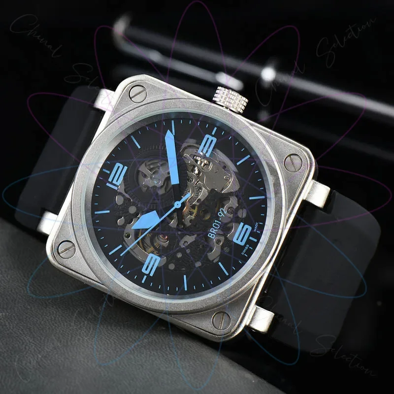 Luxury Casual Multi-functional Mechanical Watch, Business Belt Men's Square Watch