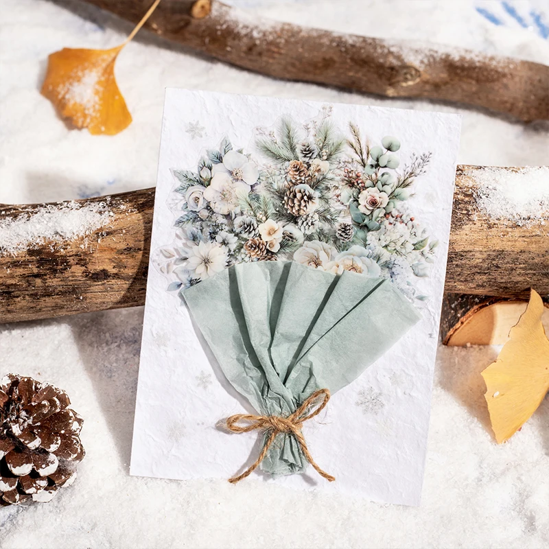 6 paquetes/lote de cinta decorativa retro para mascotas de la serie Winter Flower Sea