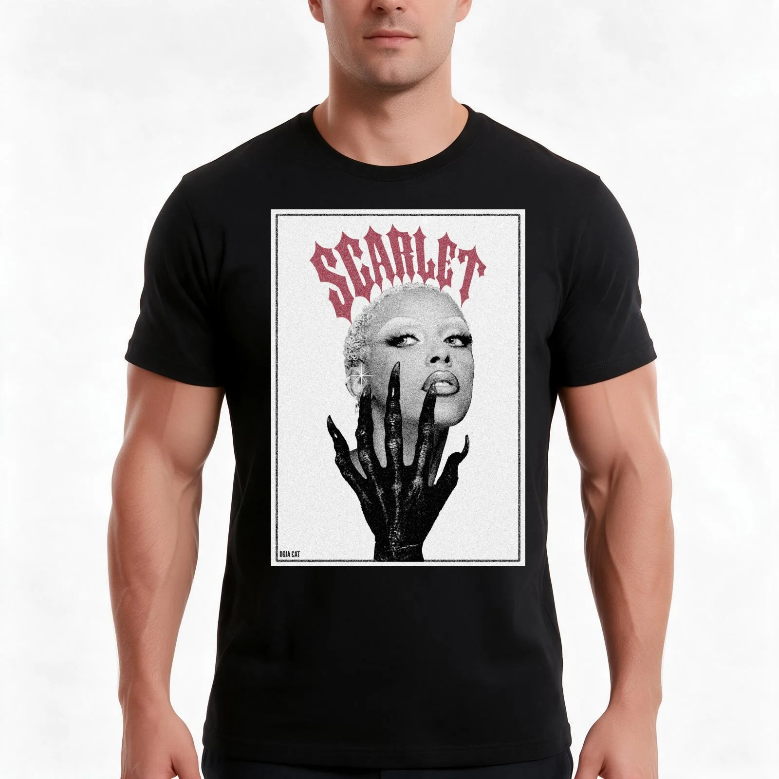 Copy of Doja Cat Scarlet print with border T-Shirt, Summer Casual Cotton Tee, Oversized Streetwear Tops, Vintage Graphic Print