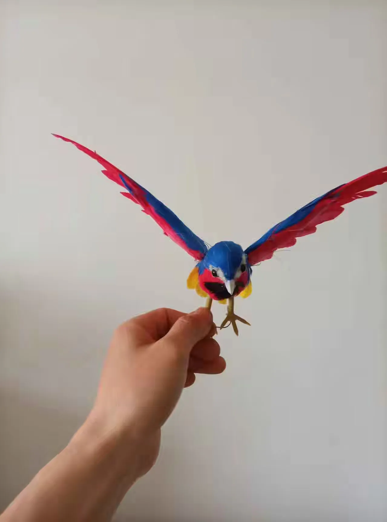 cute small  simulation red&blue parrot model foam&feather wings parrot bird gift about 20x28cm xf2888