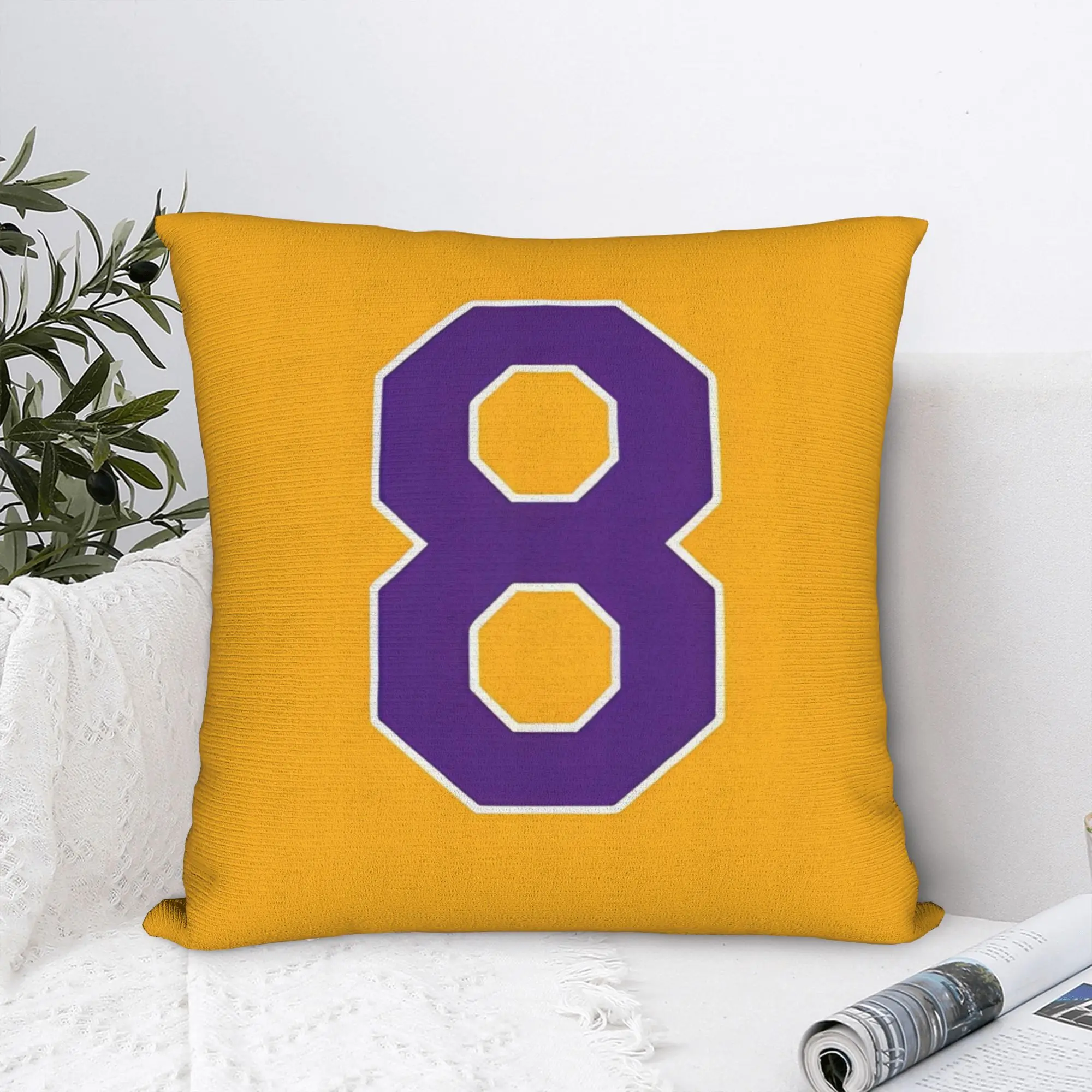 Cosplay Costume Basketball Number 24 23 8 Square Pillow Cases  Cushion Covers  Decor Throw Pillow Case Cover for Home 45x45cm