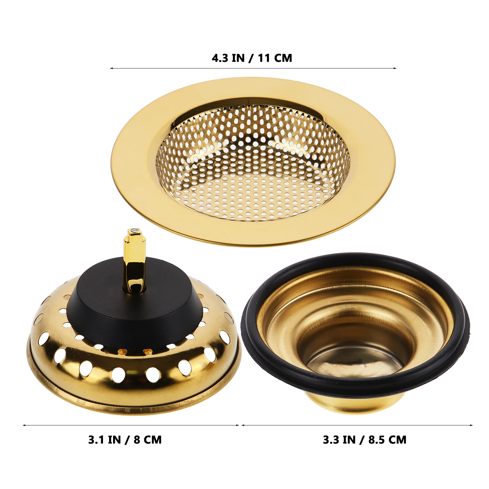 1 مجموعة مصفاة حوض المعادن المطاط المطبخ بالوعة سدادة غطاء سلة المرشح مكافحة انسداد تجاوز حماية سهلة التركيب #4