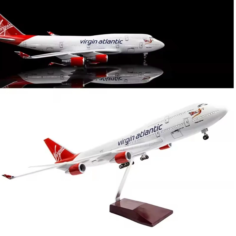 مقياس 1:150 دييكاست نموذج الخطوط الجوية الأطلسية العذراء بوينغ B747/B787 طائرة من الراتنج مع عرض مجموعة ألعاب العجلات الخفيفة