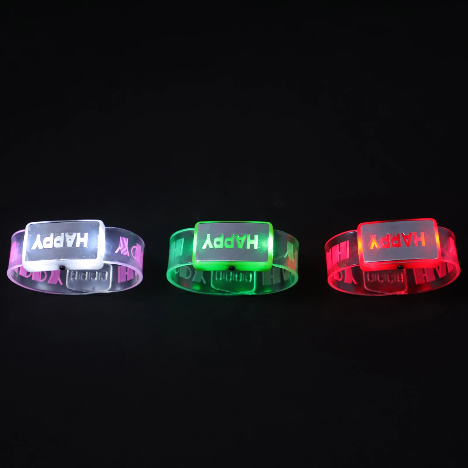 

3pcs Luminous Bracelet Light Up Wrist Band Flashing Bracelet Glitter Wristband for Party Carnival Christmas Cosplay Masquerade