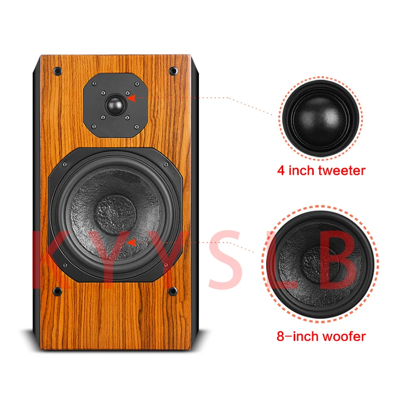 200W 8-inch High-power HiFi Bookshelf Speakers Home Theater Fever Subwoofer Audio Monitor Desktop Front Speakers 8 Ohms