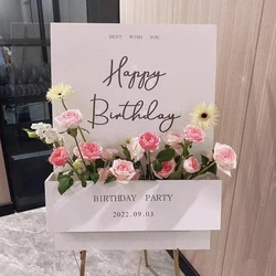 Personalized Flower Box Wedding Welcome Sign DIY Flower Box Foam Board Frame Box Birthday Party Baby Shower Marriage Decor Suppl