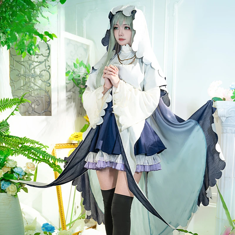 

Game Saint Cecilia & Pastor Lawrence Cecilia Cosplay Costumes Women Girls White Cape Outfit Halloween Party Unifrom