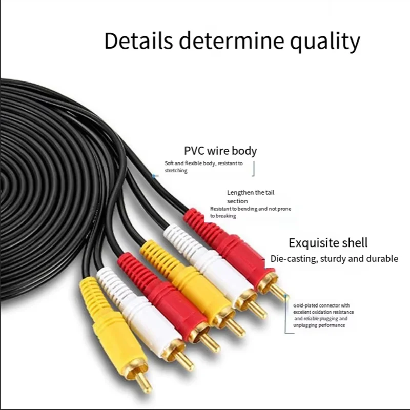 Six head lotus cable three to three audio cable AV audio and video cable DVD audio and video cable three to three AV cable