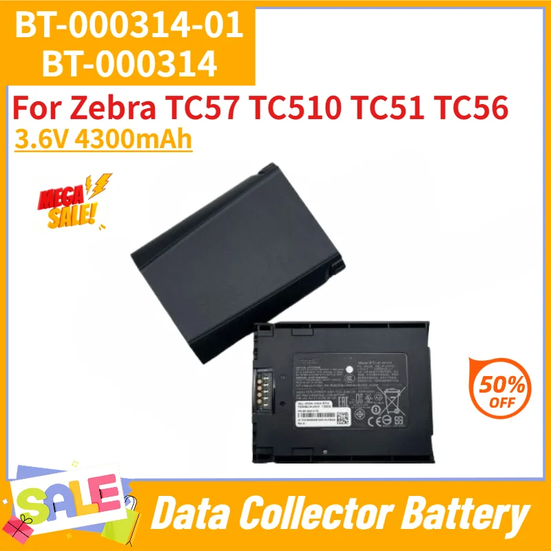 BT-000314-01 BT-000314 Battery 3.6V 4300mAh for Zebra TC57 TC510 TC51 TC56 Data Collector High Quality Replacement Battery