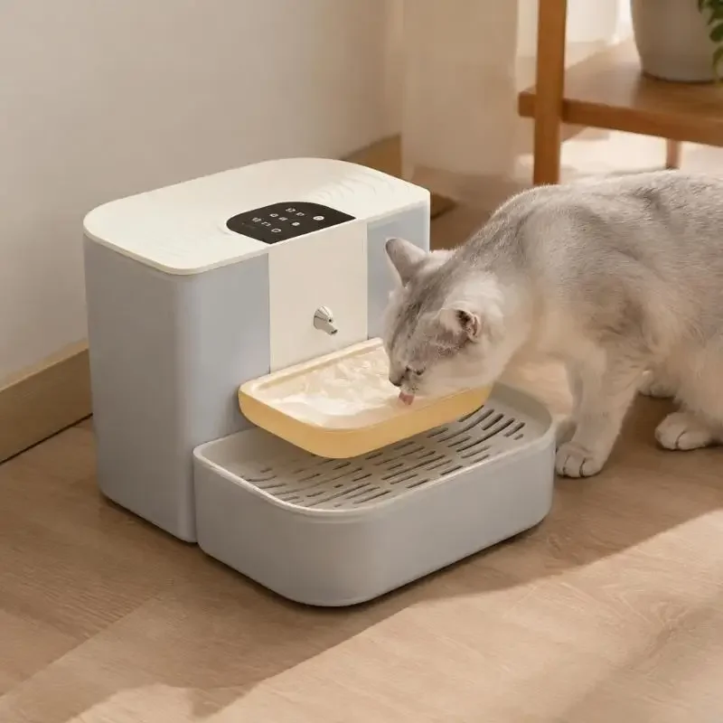 Automatic Heated Water Dispenser for Dog and Cats with Scheduled Draining, Drinking Bowl, and Selectable Water Servings KXRE