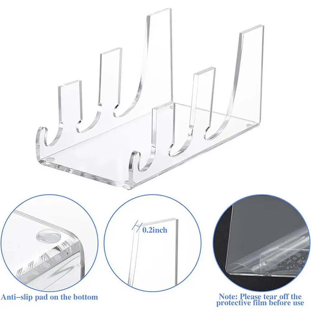 Acrylic Dish Rack Acrylic Dinnerware Display Stand Set Versatile Plate Holder Trio for Elegant Dining Presentation for Strong