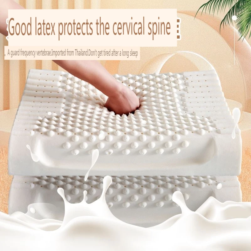 Natural Latex Neck Pillow Pressure Relief Pillow Adult/Child Health Sleep Pillow Cervical Sleeping Pillow