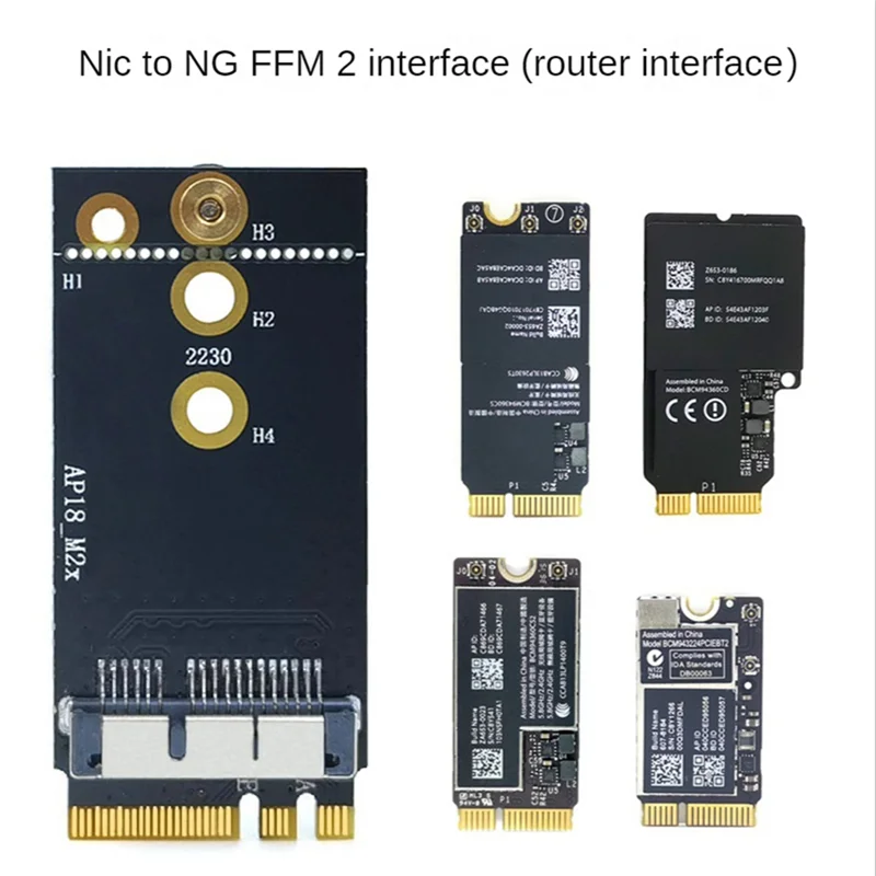 1PCS NGFF M.2 คีย์ A/E อะแดปเตอร์การ์ดเครือข่ายไร้สายอะแดปเตอร์การ์ดสําหรับ BCM94360CS2 BCM94360 BCM 943224   การ์ดเครือข่าย