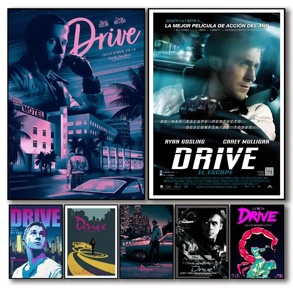 Drive Classic Movie Poster Self-adhesive Art Room Entrance Restaurant Wall Decor Art Painting