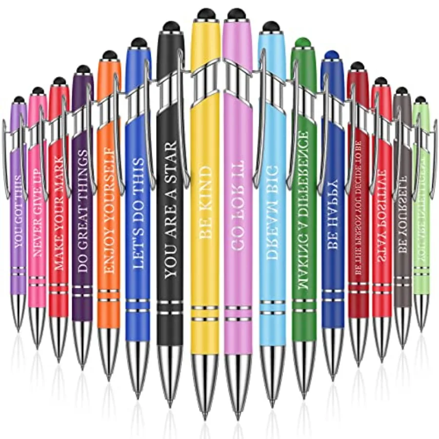 

80 шт. мотивационных ручек с вдохновляющими цитатами и стилусом, 5,6 дюйма, забавные ручки с чернилами, оптовые вдохновляющие подарки для детей