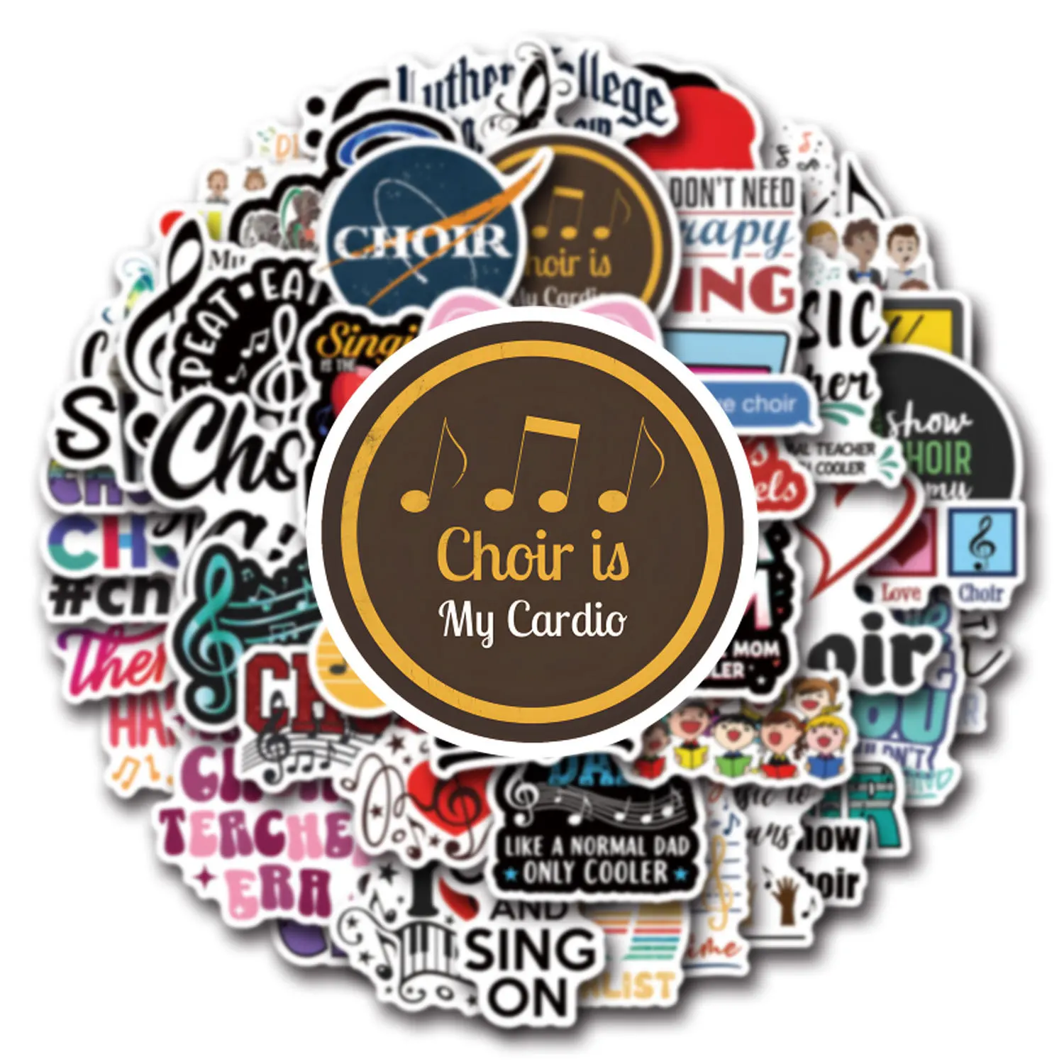 10/30/55/110PCS Funny Choir Stickers Music Graffiti Sticker Scrapbook Luggage Laptop Guitar Car Bike Cartoon Decals Kids Toys